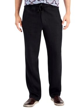 Club Room Men's 100% Linen Pants, Deep Black Lightweight  Size XL - NWT